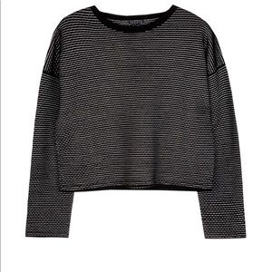 Theory Tamrist Puckered Striped Sweater Sz M